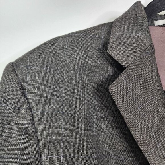 Hickey Freeman Loro Piana Tasmanian Super 130s Wool Blazer Jacket Coat 44R? Gray - Picture 2 of 15
